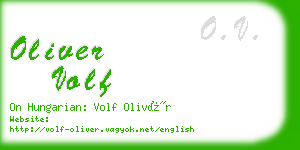oliver volf business card